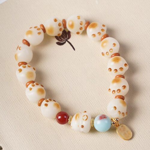 炭烧猫爪菩提DIY喵喵猫款手串规格1.3男女式念珠装饰首饰厂家批发 - 图0