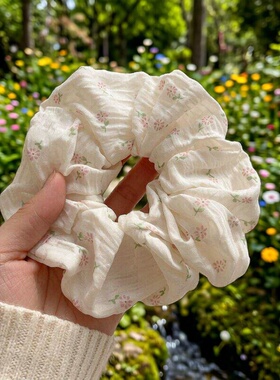 森系碎花大肠发圈百搭温柔风