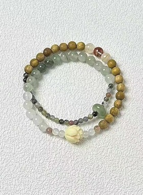 [听风挽]新中式清透串珠莲花手链女高级感中国风手串轻奢手饰潮