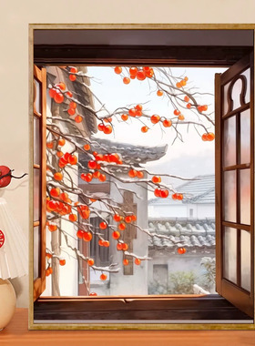 开门利柿数字油画diy手工填色丙烯高级感装饰画油彩画