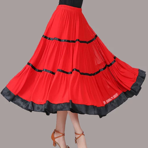 Длинная юбка, танцующая практика, высокая талия