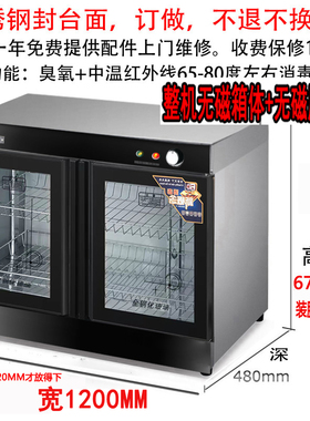 订做无磁白玻嵌入式消毒柜配餐柜定制碗柜餐具餐柜红外线臭氧保洁