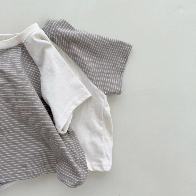 Baby short-sleeved T-shirt thin striped top