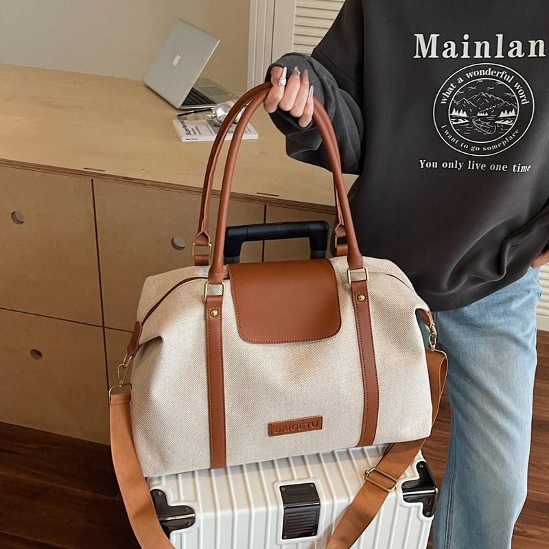 大容量旅行包女轻便短途登机包出差手提行李包运动外出旅游帆布包,淘宝优惠券,粉丝福利购,淘宝优惠卷