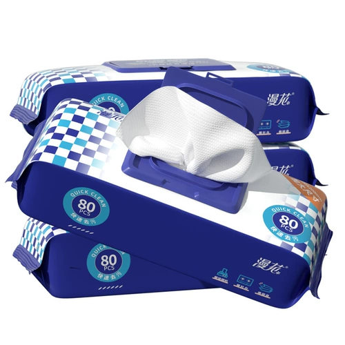 漫花 Мощные обезжиривающие влажные салфетки, увеличенная толщина