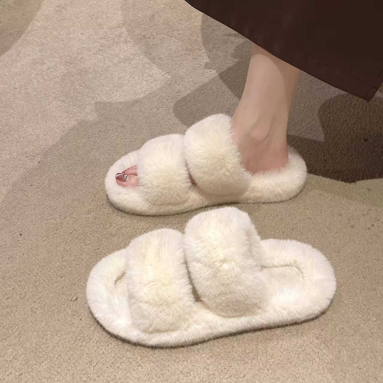 踩屎感毛毛拖鞋女外穿2025年春秋新款高级厚底毛绒办公室居家棉拖,淘宝优惠券,粉丝福利购,淘宝优惠卷