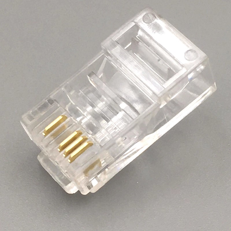 国标4芯网络水晶头镀金8p4c网络监控专用水晶头4芯纯铜网线连接头 - 图3