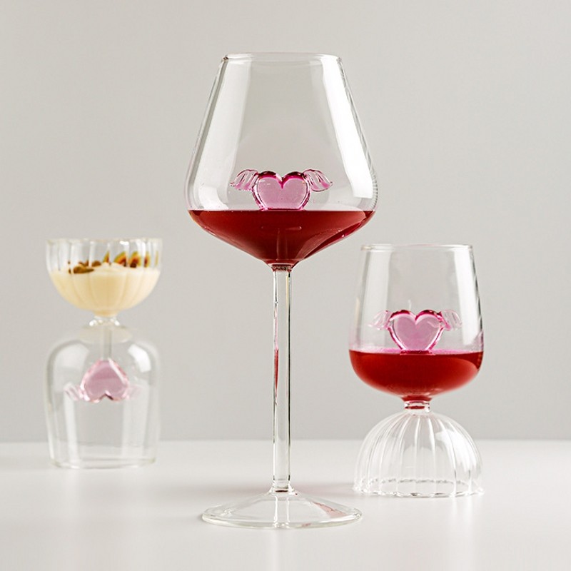 网红INS风北欧创意高硼硅玻璃粉红爱心高脚杯红酒杯酒尾酒洋酒杯,淘宝优惠券,粉丝福利购,淘宝优惠卷