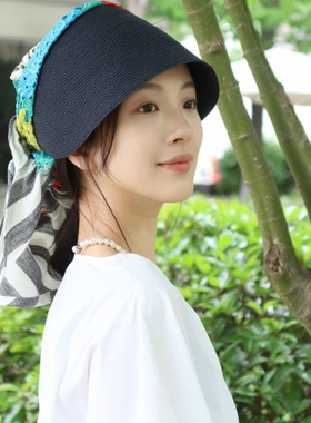 日本CL4蕾丝花朵刺绣头巾帽女夏