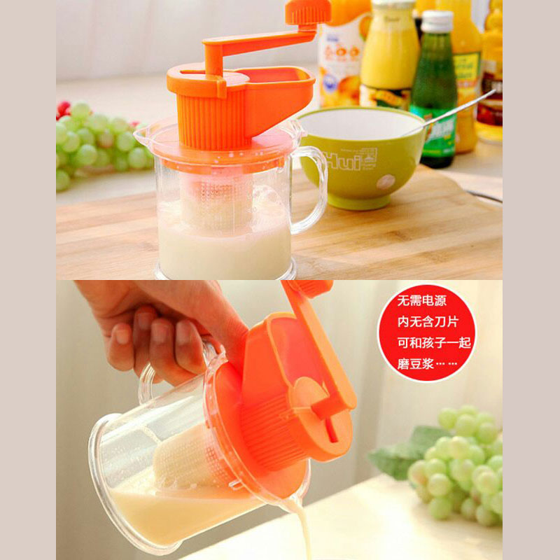 儿童宝宝辅食迷你果汁机手摇豆浆器手动榨汁机水果蔬菜橙子榨汁器 - 图0