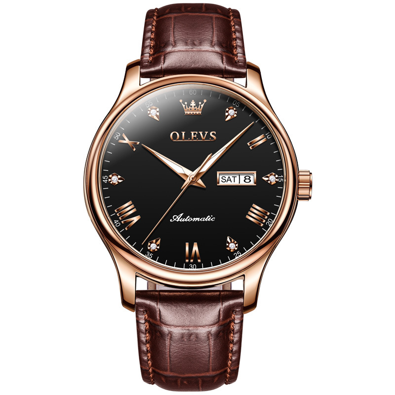 欧利时品牌手表商务大气镶钻防水夜光机械表男士手表男表
