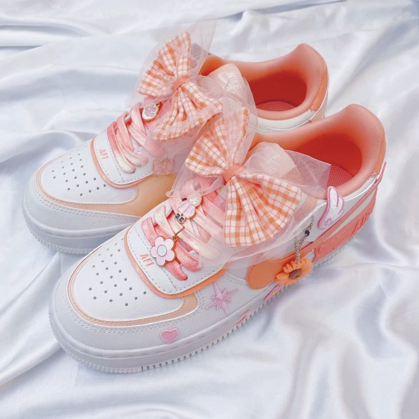 Кроссовки Nike Air Force 1 Nike AF1 Air Force No. 1 Белые Пудра Диамант Макароны Обувь CU8591-101