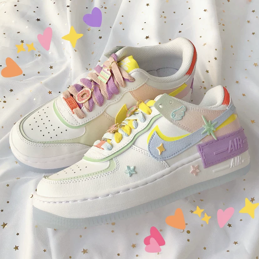 Кроссовки Nike Air Force 1 Nike AF1 Air Force No. 1 Белые Пудра Диамант Макароны Обувь CU8591-101