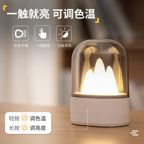 小夜灯卧室床头灯护眼台灯调光LED节能充电插电式起夜睡觉灯 - 图2