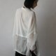 Ridangui brand spring 26 loose lapel splicing overlay see-through fine mesh fine-sleeved shirt 1.5W