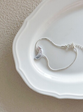 月亮珍珠天然珍珠925纯银手链