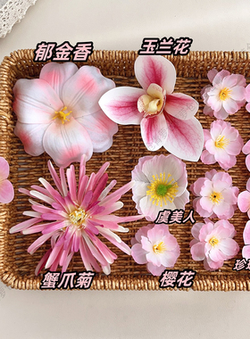 青萝仓氛围感绢花头饰套装