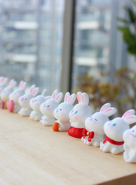 仿真动物兔子桌面树脂工艺品造景