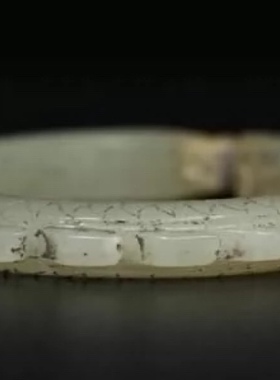 老玉生肖和田玉龙纹配饰圈口47无纹无裂品像佳配国检证书手镯挂饰