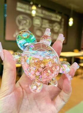 流沙小乌龟对对碰玩具大号卡通彩色夜光仿真动物模型摆件盲袋玩偶