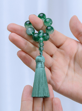简修行水草玉髓小手捻手机链挂饰