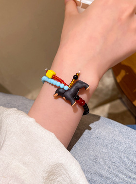 可爱腊肠小狗串珠手链