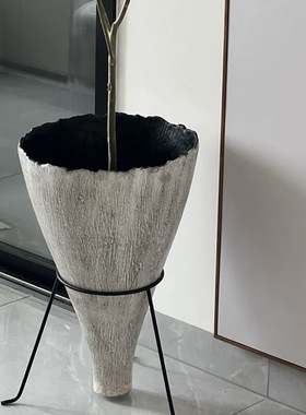 锥形落地大花瓶金属脚架花盆花器