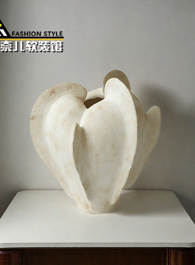 做旧质感杨桃形花瓶水培艺术插花器侘寂风家居民宿样板间装饰摆件