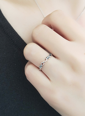 s925纯银韩版女主同款闺蜜戒指