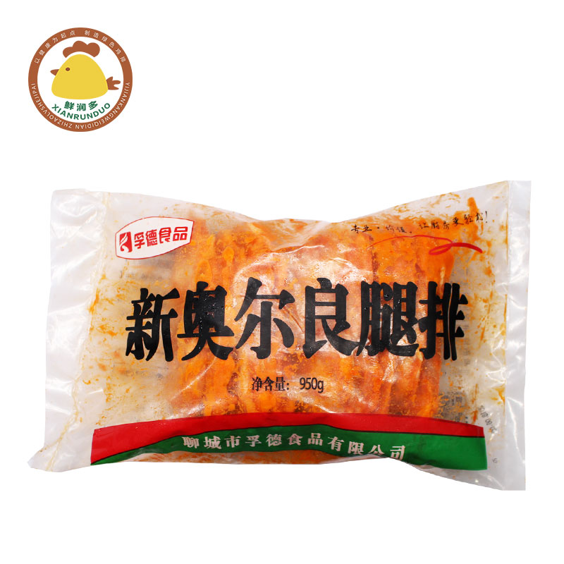 孚德新奥尔良腿排 汉堡BBQ鸡腿排鸡腿肉鸡排汉堡肉950g 10包/箱 - 图3