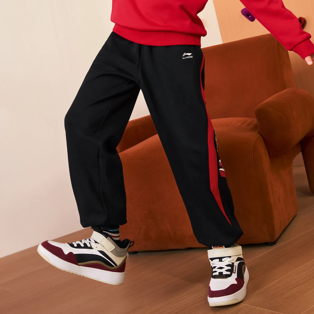 李宁男女小大童束脚加绒保暖抗菌宽松卫裤YKLW047-1,淘宝优惠券,粉丝福利购,淘宝优惠卷