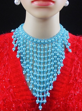 仿珍珠秧歌戏曲项链女脖子配饰品