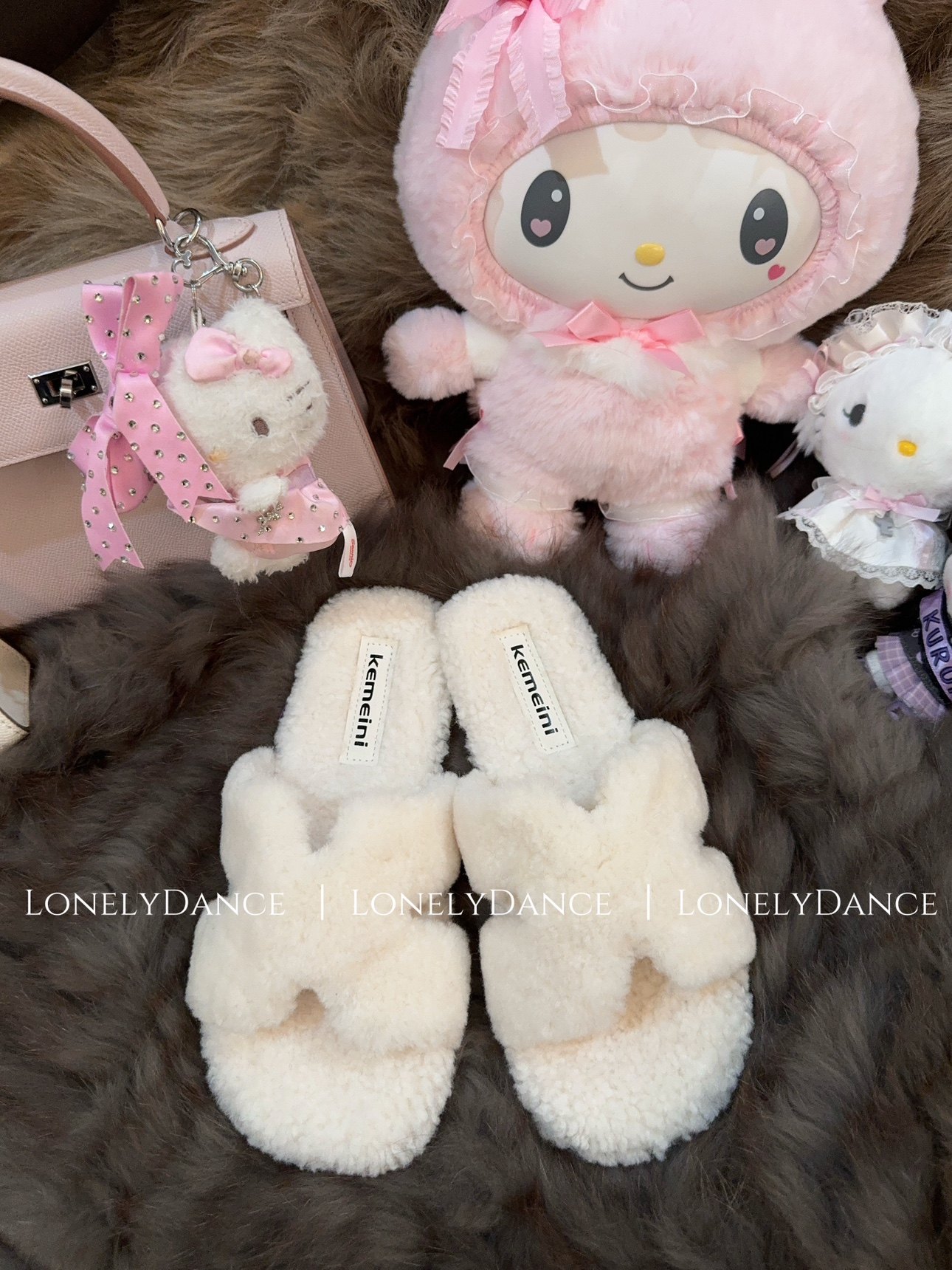 Lonelydance秋冬di一双H毛拖*显白轻奢风毛绒拖鞋可外穿百搭新款,淘宝优惠券,粉丝福利购,淘宝优惠卷