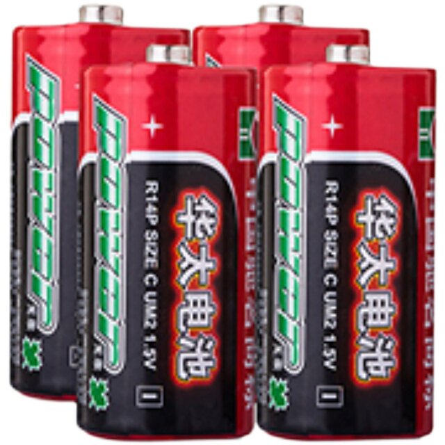 Huatai No. 2 R14P zinc-manganese mercury-free environmentally friendly audio-visual equipment flashlight special high-power carbon dry battery