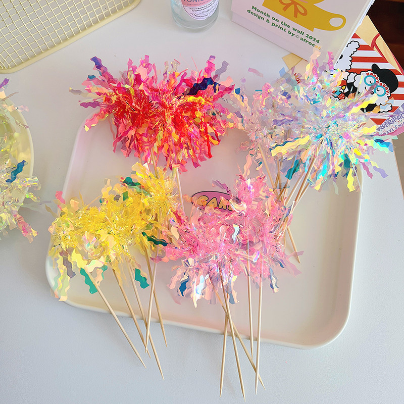包邮亮片雨丝蛋糕装饰插件炫彩雨丝摆件插签生日蛋糕插牌蛋糕插件,淘宝优惠券,粉丝福利购,淘宝优惠卷