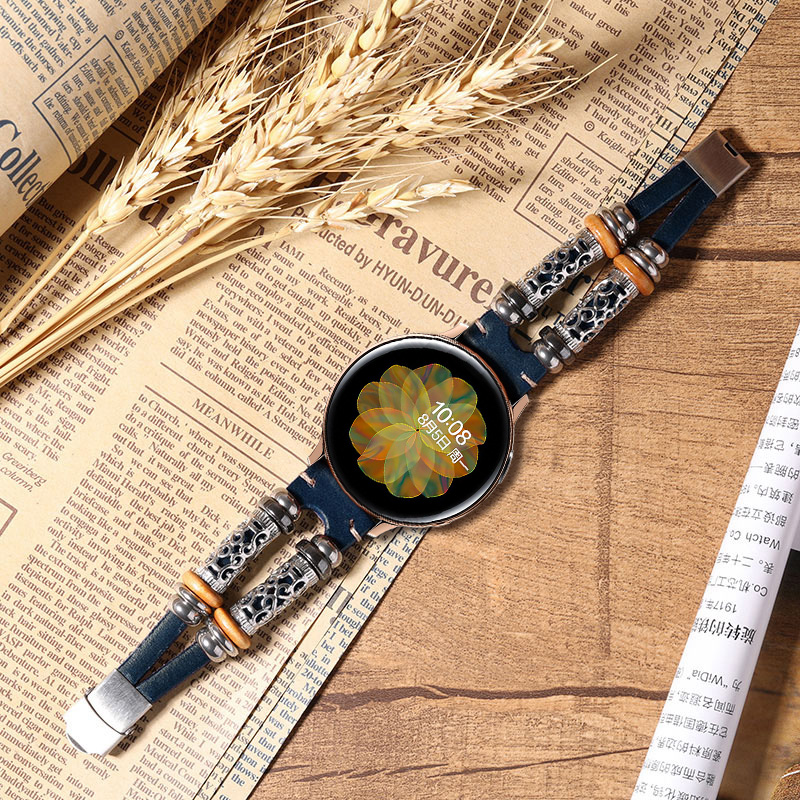 星图复古民族风真皮不锈钢手表带三星watch7 ultra3456代40mm44个性active1潮45sport46 47 42Classic Galaxy