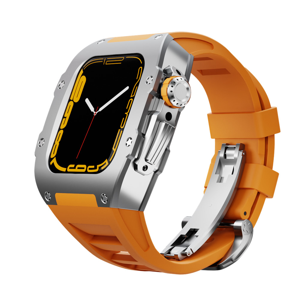 星图azmax适iwatch12345678se钛合金外壳改装理查德氟橡胶蝴蝶扣表带applewatch苹果手表个性色防摔潮rm主题 - 图2