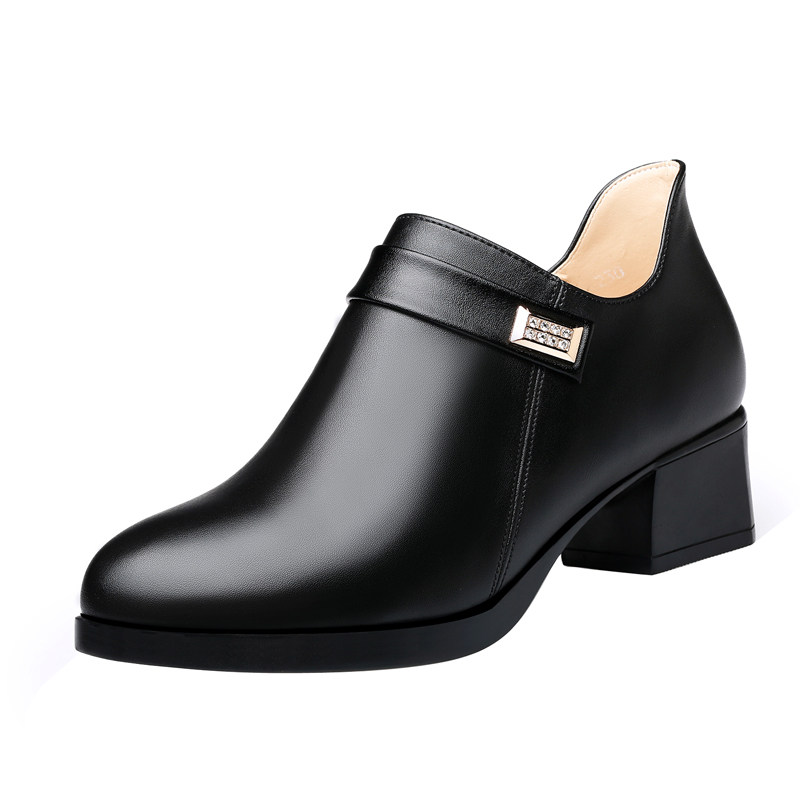 妈妈鞋软底女春秋季深口单鞋舒适中年女鞋中跟粗跟防滑中老年皮鞋,淘宝优惠券,粉丝福利购,淘宝优惠卷