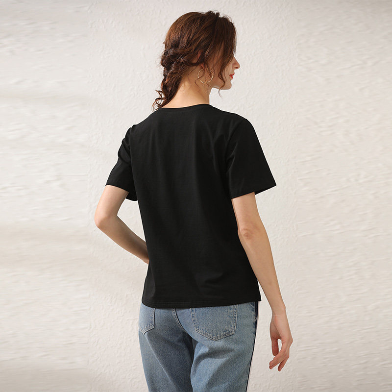 胖mm显瘦大码遮肉宽松时尚百搭t恤 云妃秀大码女装