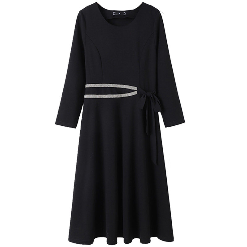 韩版修身大码女装圆领裙2020连衣裙 云妃秀大码女装