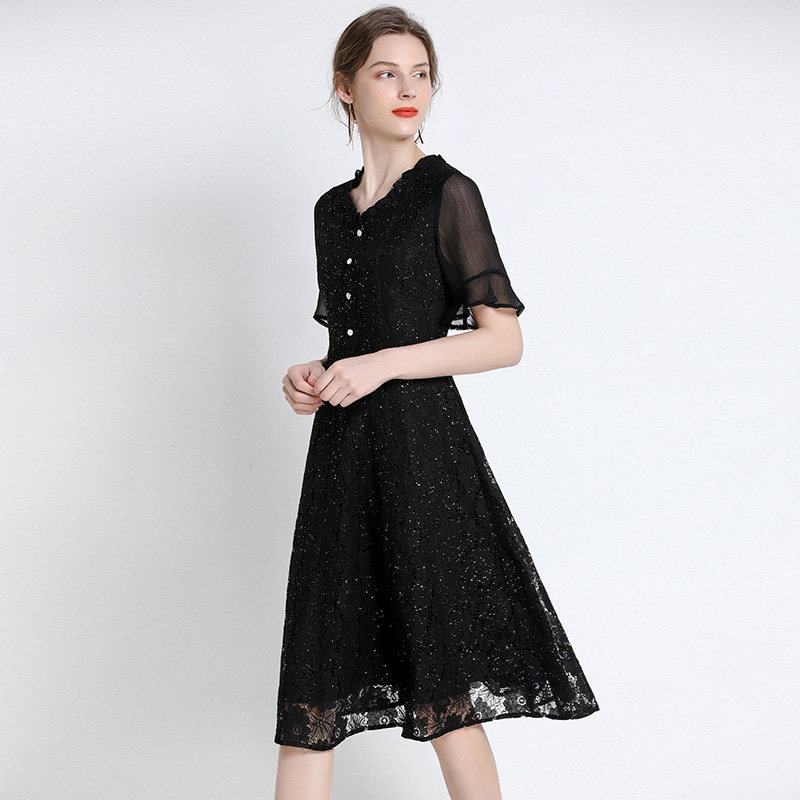 2020年夏季法式名媛风洋气连衣裙 云妃秀大码女装