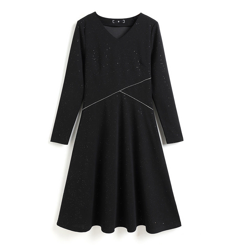 韩版大码女装连衣裙胖mm显瘦v领裙 云妃秀大码女装