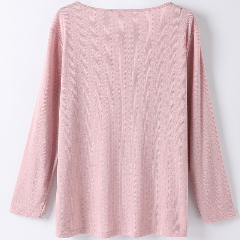 2020秋季新款v领胖mm遮肉韩版上衣 云妃秀大码女装