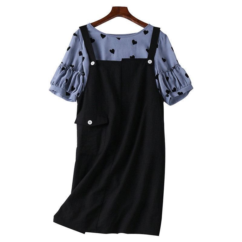 胖mm显瘦大码印花雪纺+吊带背心裙 云妃秀大码女装