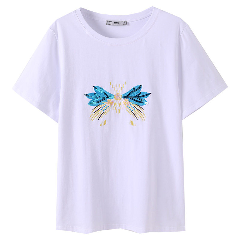 胖妹妹显瘦休闲宽松圆领2020 t恤 云妃秀大码女装