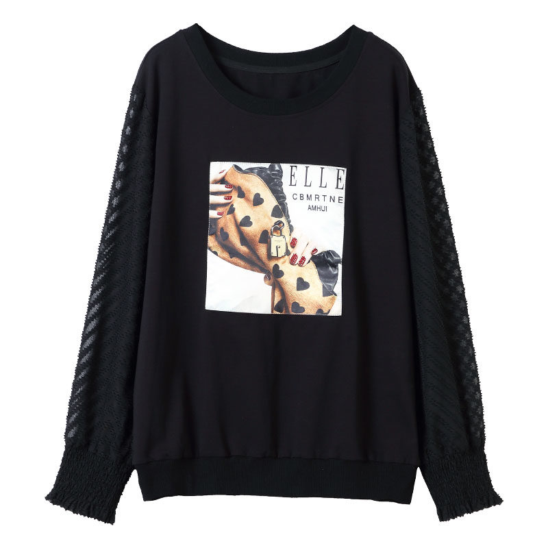 2020初秋新款宽松时尚百搭圆领卫衣 云妃秀大码女装