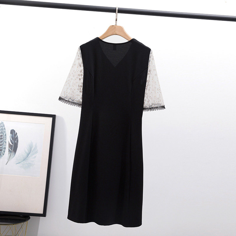 韩版宽松拼接大码胖mm显瘦潮连衣裙 云妃秀大码女装