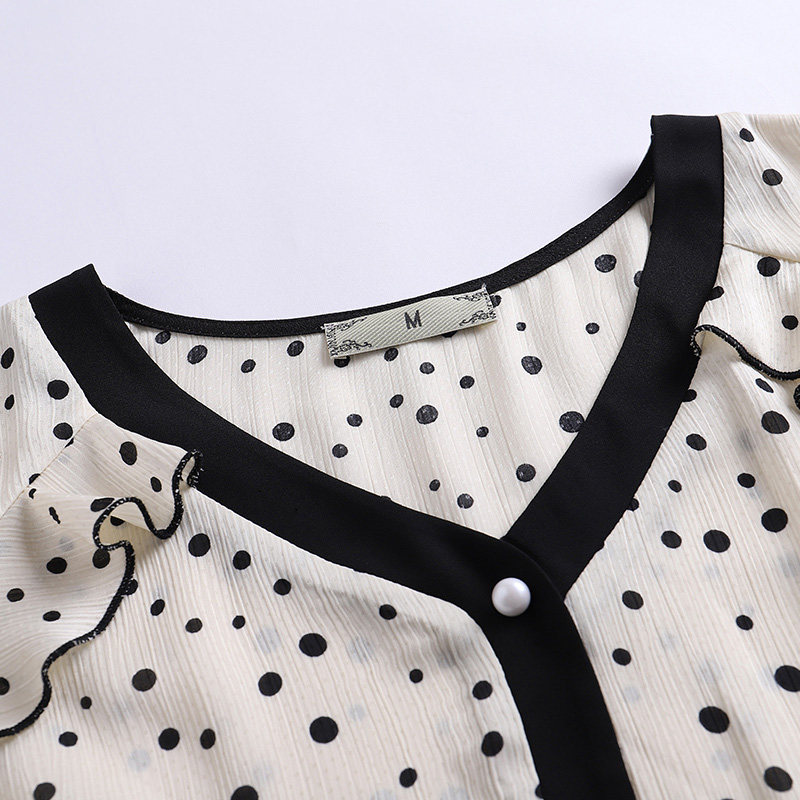 大码女装雪纺波点韩版夏季新款上衣 云妃秀大码女装