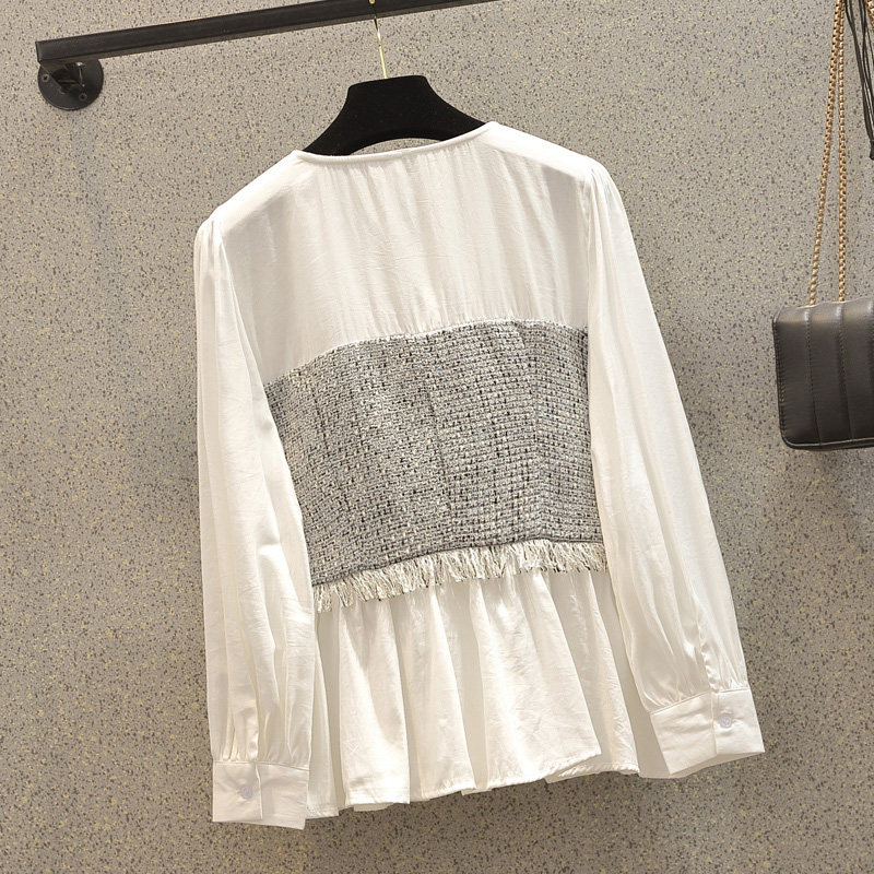 大码女装韩版宽松胖mm显瘦拼接上衣 云妃秀大码女装