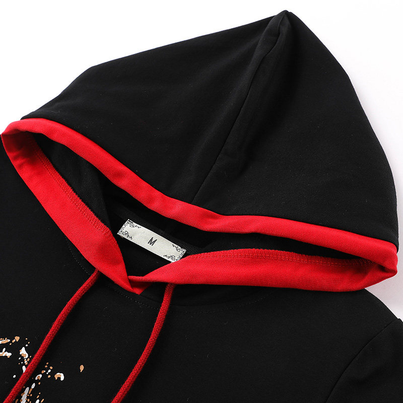 大码女装时尚百搭连帽撞色胖mm卫衣 云妃秀大码女装